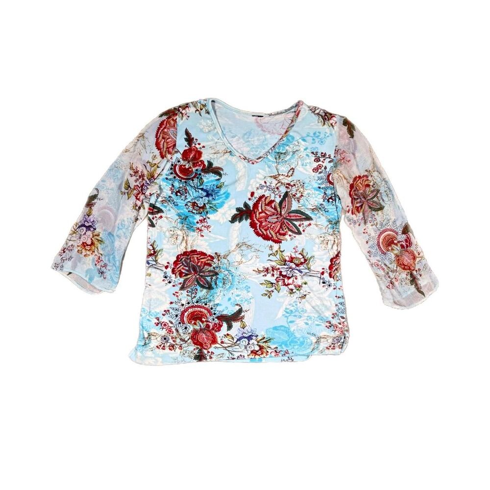 Vintage Y2K Bohemian Blouse with Sheer Sleeves